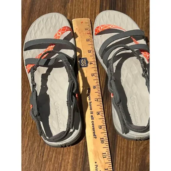 Merrell Sandals Siren Cardia Q Form 2 Hiking Active Strappy Sandals Gray Orange - Picture 9 of 10